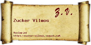 Zucker Vilmos névjegykártya
